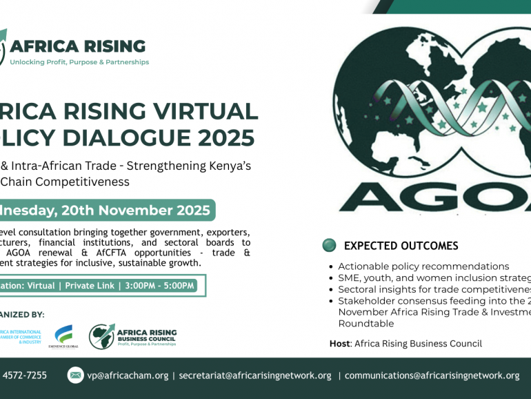 Africa Rising BC to Convene Key Policy Dialogue on AGOA Ahead of The Trade & Investment Roundtable